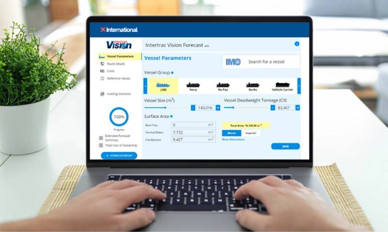 AkzoNobel’s International marine coatings brand has released updates to its digital forecasting tool, Intertrac Vision including the ability to predict CII ratings and assess the financial impact of the EU’s Emissions Trading System. Image Courtesy AkzoNobel