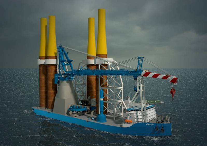 Dutch Company Launches Wind Turbine Foundation Installation Vessel Design